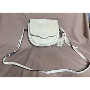 Rebecca Minkoff Beige Crossbody Bag With Tassel & Adjustable Strap Hobo Designer